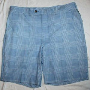 NEW Donald Ross 36 Dolphin Blue Prince of Wales Plaid performance walk short